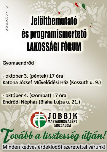 Választási Fórum - Jobbik Gyomaendrőd