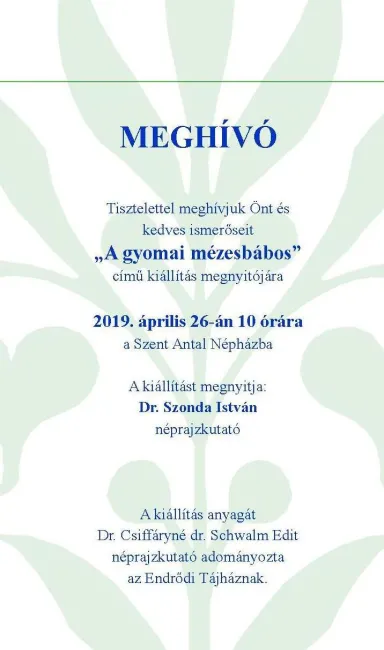 „A gyomai mézesbábos" című kiállítás megnyitója